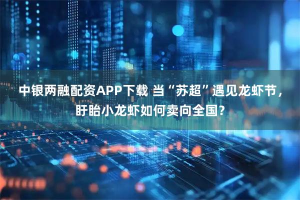 中银两融配资APP下载 当“苏超”遇见龙虾节，盱眙小龙虾如何卖向全国？