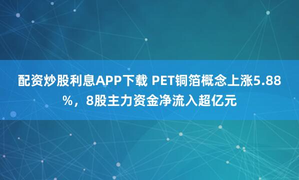 配资炒股利息APP下载 PET铜箔概念上涨5.88%，8股主力资金净流入超亿元